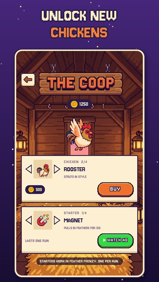 Unlock new chickens in the Coop